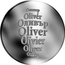 Náhled Reverzní strany - Česká jména - Oliver - stříbrná medaile